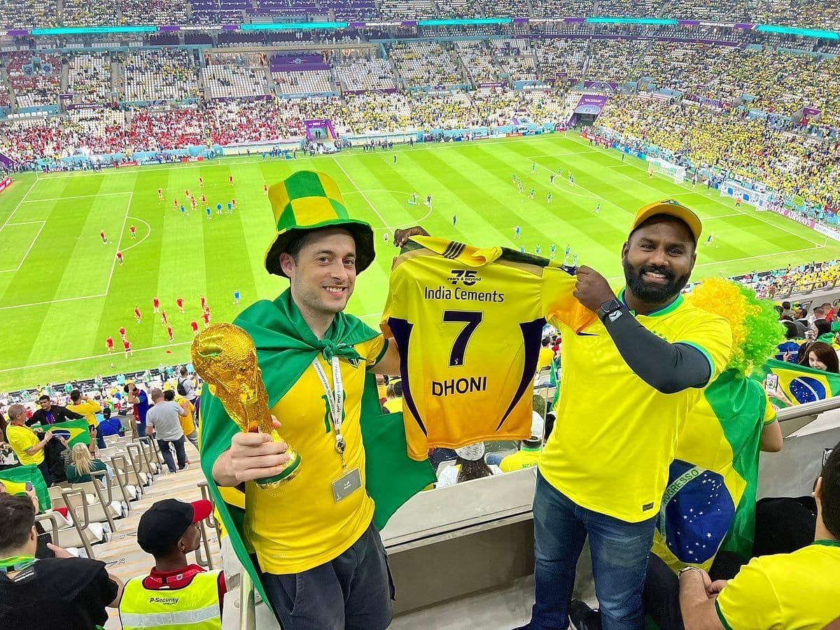 MS Dhoni Fan Goes Viral On Social Media After Flaunting CSK Jersey During FIFA World Cup 2022